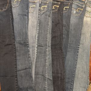 8 pairs american eagle size 0 long